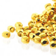 True2™ Czech Fire polished facet kralen 2mm - Crystal 24k Gold plated